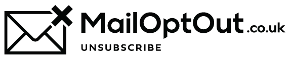 MailOptOut.co.uk unsubscribe logo featuring an envelope with an X mark and text.